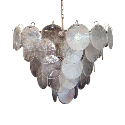 Murano Glass Iridescent Disks Chandelier