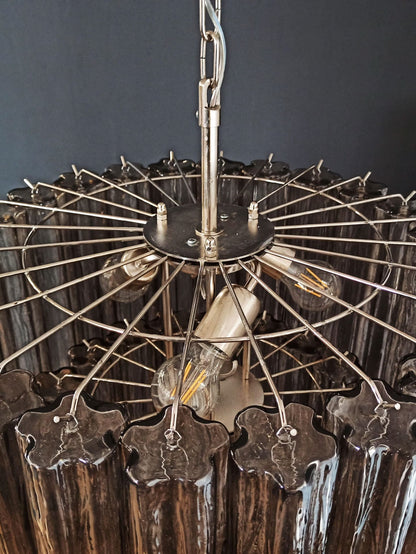 Murano Glass Chandelier – 78 tubes – Smoked