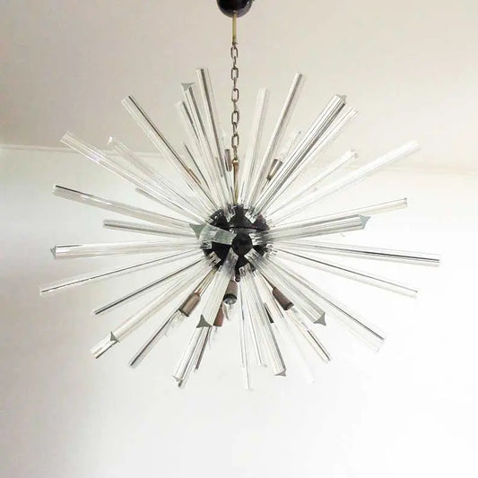 Murano Glass Chandelier – Sputnik – 50 prisms – Transparent