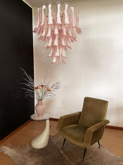 Murano Glass Chandelier – 52 petals – Pink