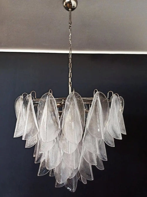 Murano Glass Chandelier – 23 Rondini – Granigliar – Transparent