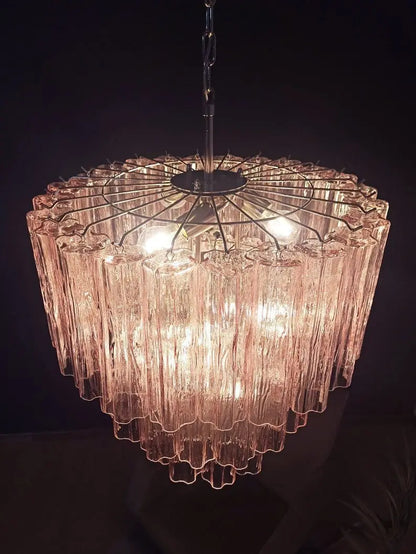 Murano Glass Chandelier – 52 tubes – Pink