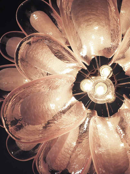 Murano Glass Chandelier – 26 petals – Pink