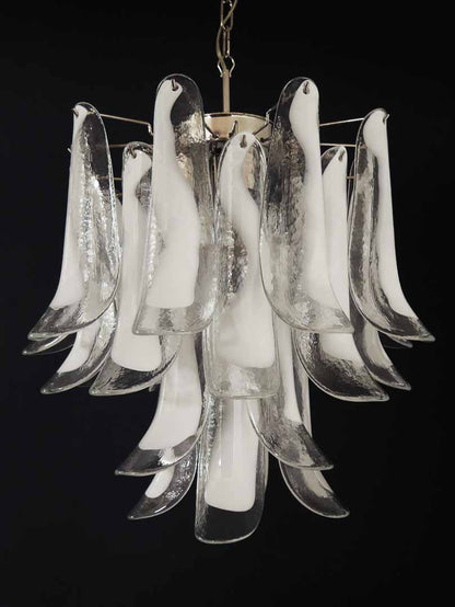 Murano Glass White Petals Chandelier