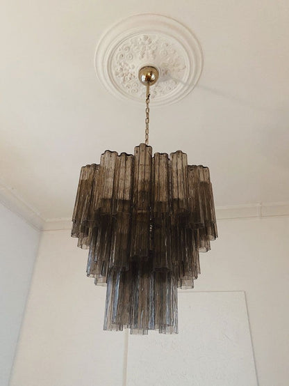 Murano Glass Chandelier – 48 tubes – Smoked