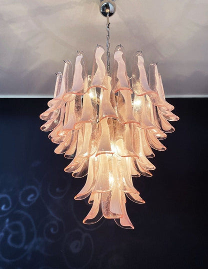 Murano Glass Chandelier – 52 petals – Pink