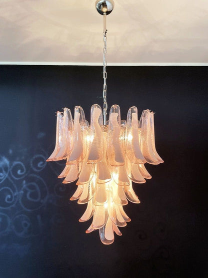 Murano Glass Chandelier – 52 petals – Pink