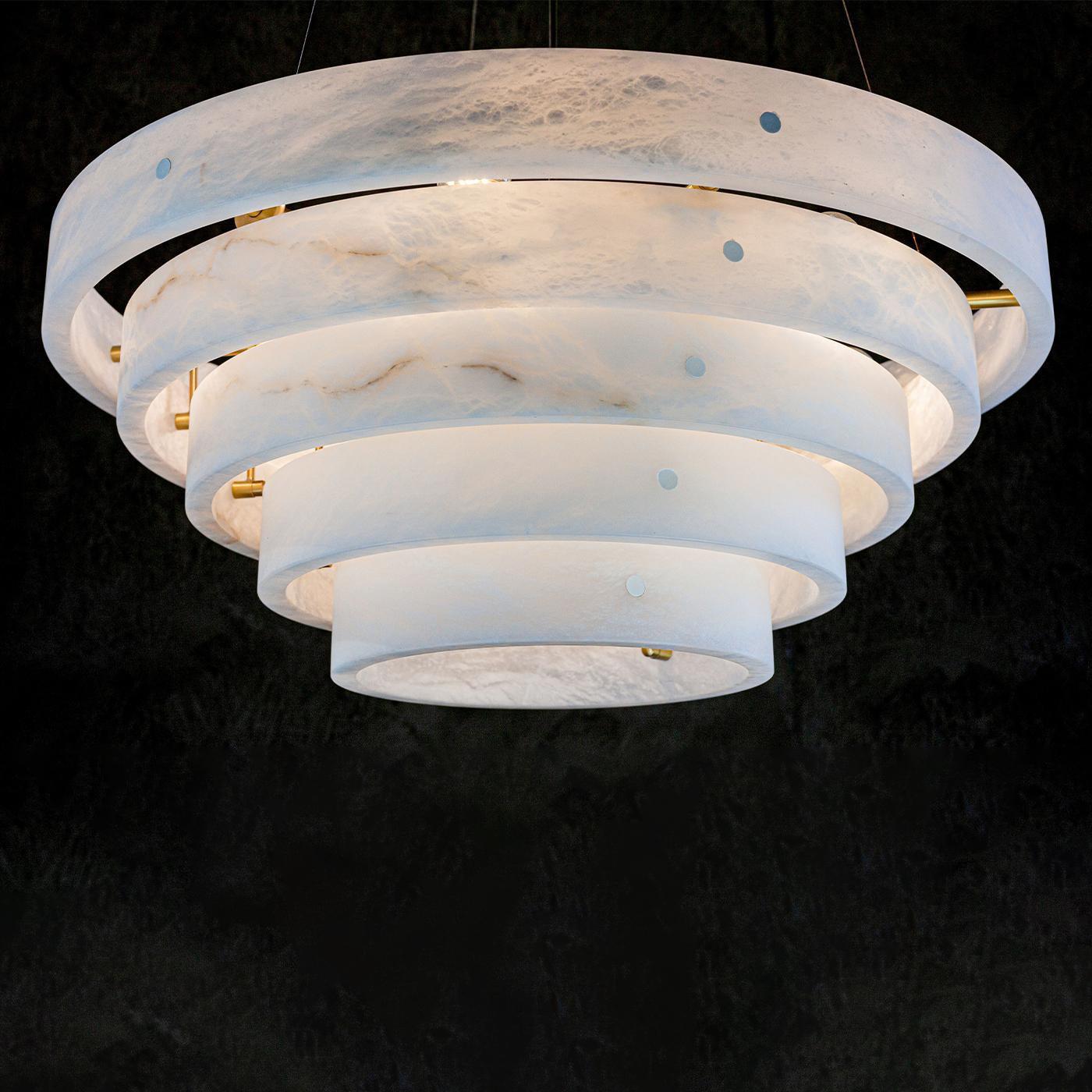 Alabaster Round Suspension Chandelier 52'' - Richardrider