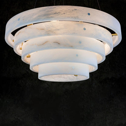 Alabaster Round Suspension Chandelier 52'' - Richardrider
