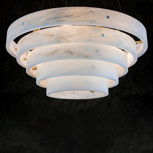 Alabaster Round Suspension Chandelier 52'' - Richardrider