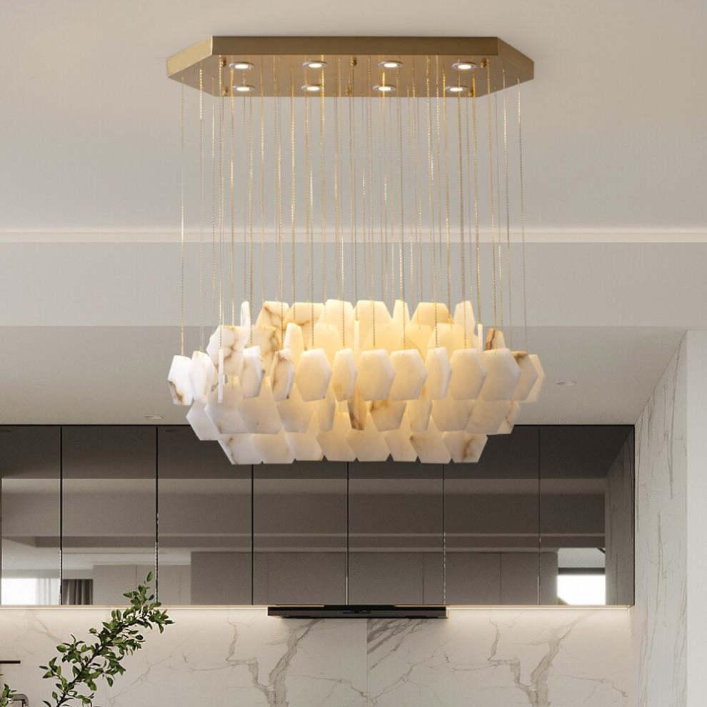 Natural Flake Alabaster Modern Chandelier - Richardrider