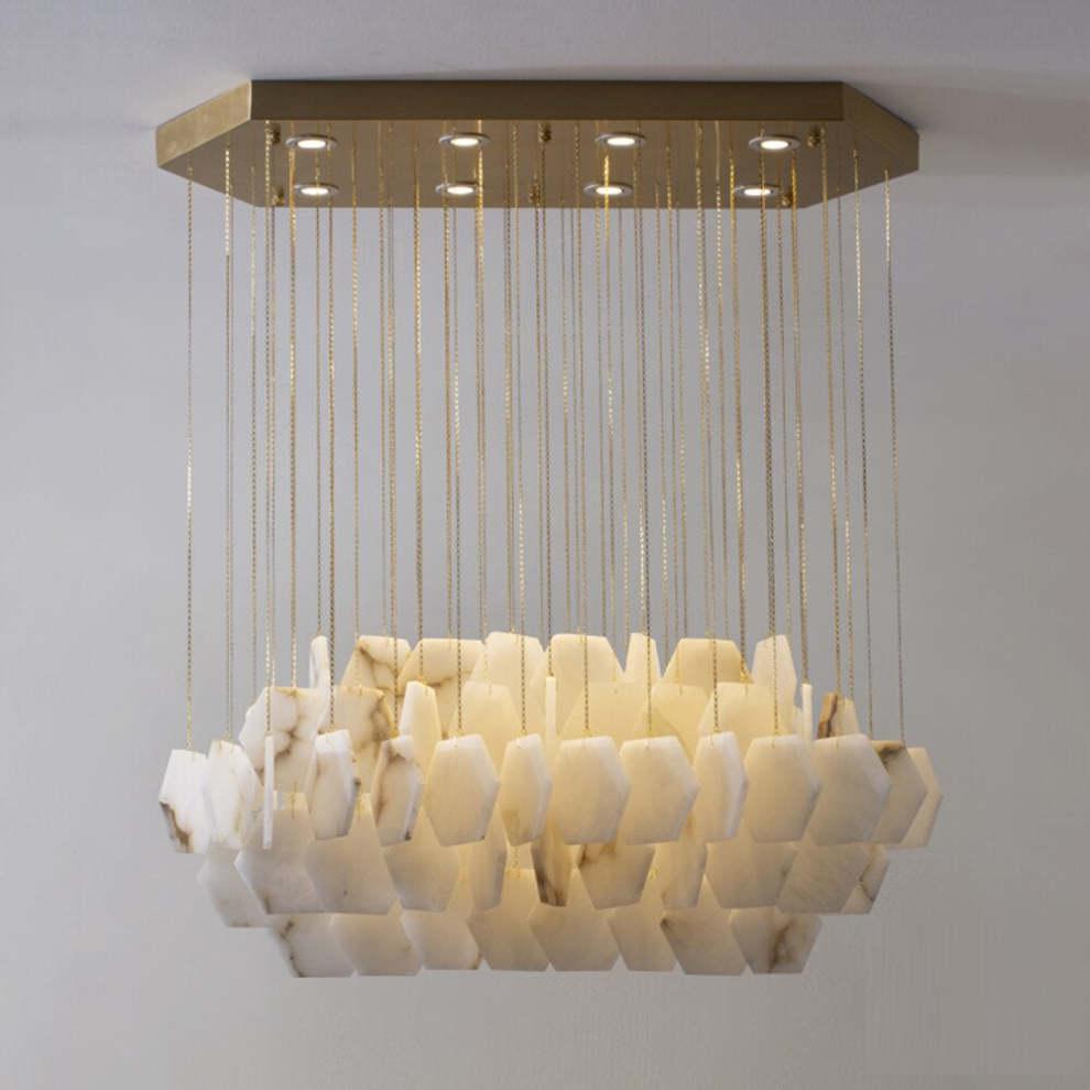 Natural Flake Alabaster Modern Chandelier - Richardrider
