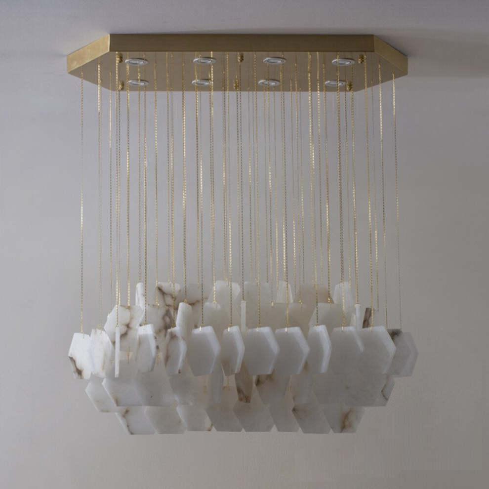 Natural Flake Alabaster Modern Chandelier - Richardrider
