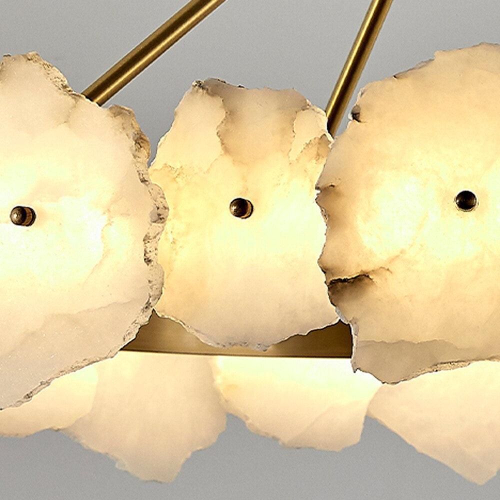 Natural Flake Alabaster Modern Round Chandelier - Richardrider
