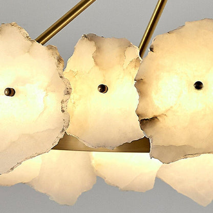 Natural Flake Alabaster Modern Round Chandelier - Richardrider