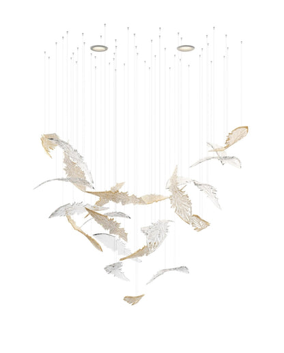 Galaxy Nectar Leaves Meteor Shower Crystal Spiral Chandelier