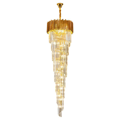 Luxury Gold Spiral Crystal Chandelier for Staircase/Foyer/Entryway - Richardrider