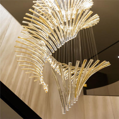 European Style Spiral Glass Chandelier for Staircase/Foyer/Hotel/Villa - Richardrider