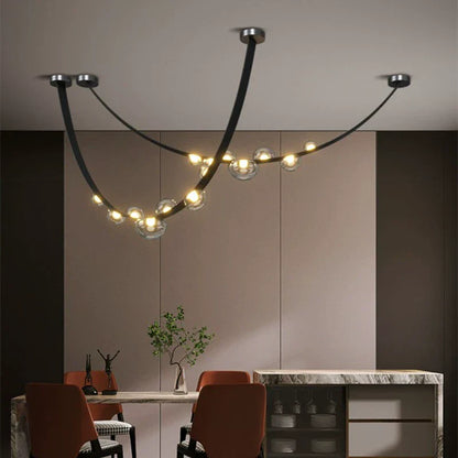 Minimalist Leather Belt Chandelier for Dining/Living Room
