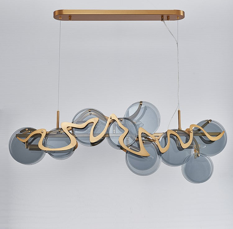 Post-modern Light Luxury Minimalist Round Glass Cluster Chandelier for Dining/Living Room/Bedroom
