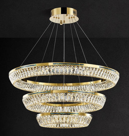 Light Luxury Creative Multi-layer Shell Crystal Art Chandelier for Living/Dining Room