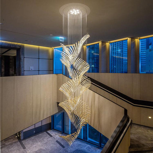 European Style Spiral Glass Chandelier for Staircase/Foyer/Hotel/Villa - Richardrider