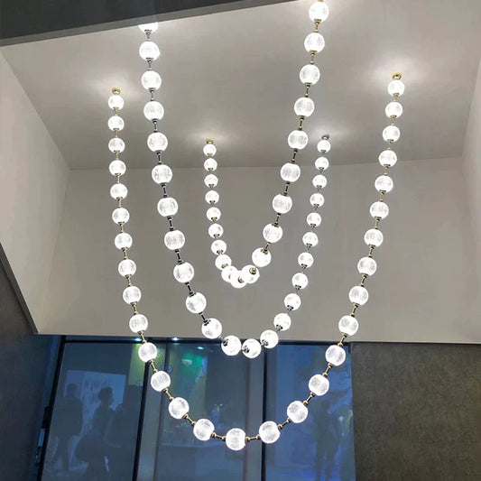 Modern Creative Pearl Necklace Chandelier for Living Room/Staircase/Foyer/Entryway - Richardrider