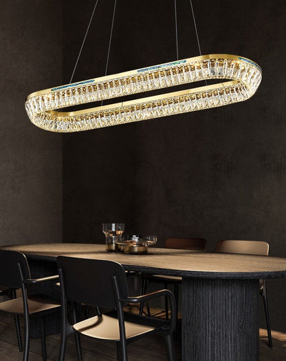 Light Luxury Creative Multi-layer Shell Crystal Art Chandelier for Living/Dining Room