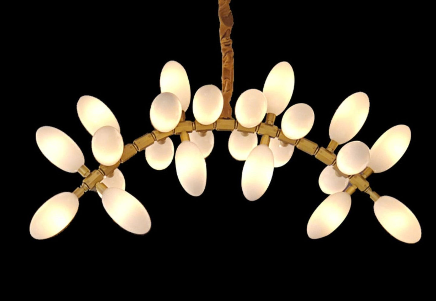 Nordic Art Long Magnolia alba Glass Ceiling Chandelier for Staircase/Hallway/Entryway Light Fixture - Richardrider