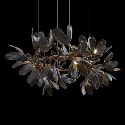 Octavia Black Branching Glass Flower Chandelier - A Captivating Blend of Beauty and Illumination : Enchanting Elegance