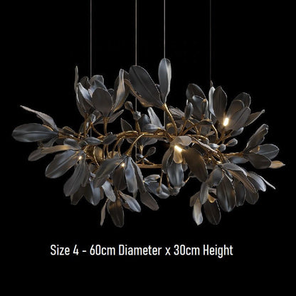 Octavia Black Branching Glass Flower Chandelier - A Captivating Blend of Beauty and Illumination : Enchanting Elegance