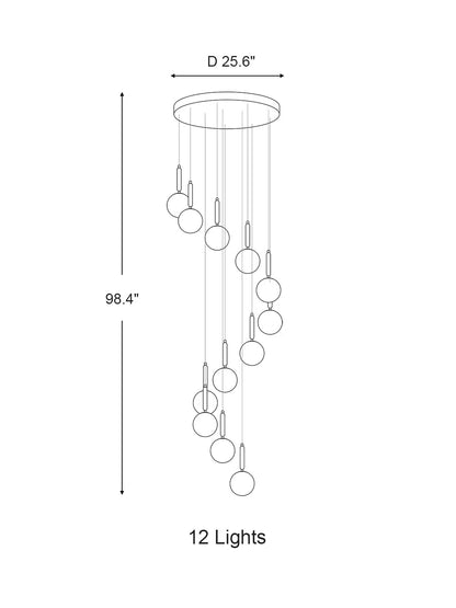 Extra Large Nordic Minimalist Long Pendant Light for Spiral Staircase/High-ceiling Room - Richardrider