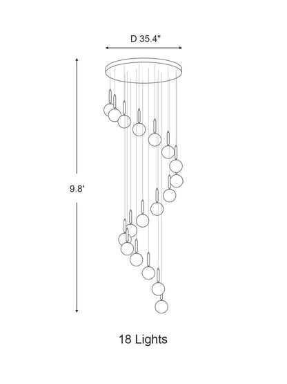 Extra Large Nordic Minimalist Long Pendant Light for Spiral Staircase/High-ceiling Room - Richardrider
