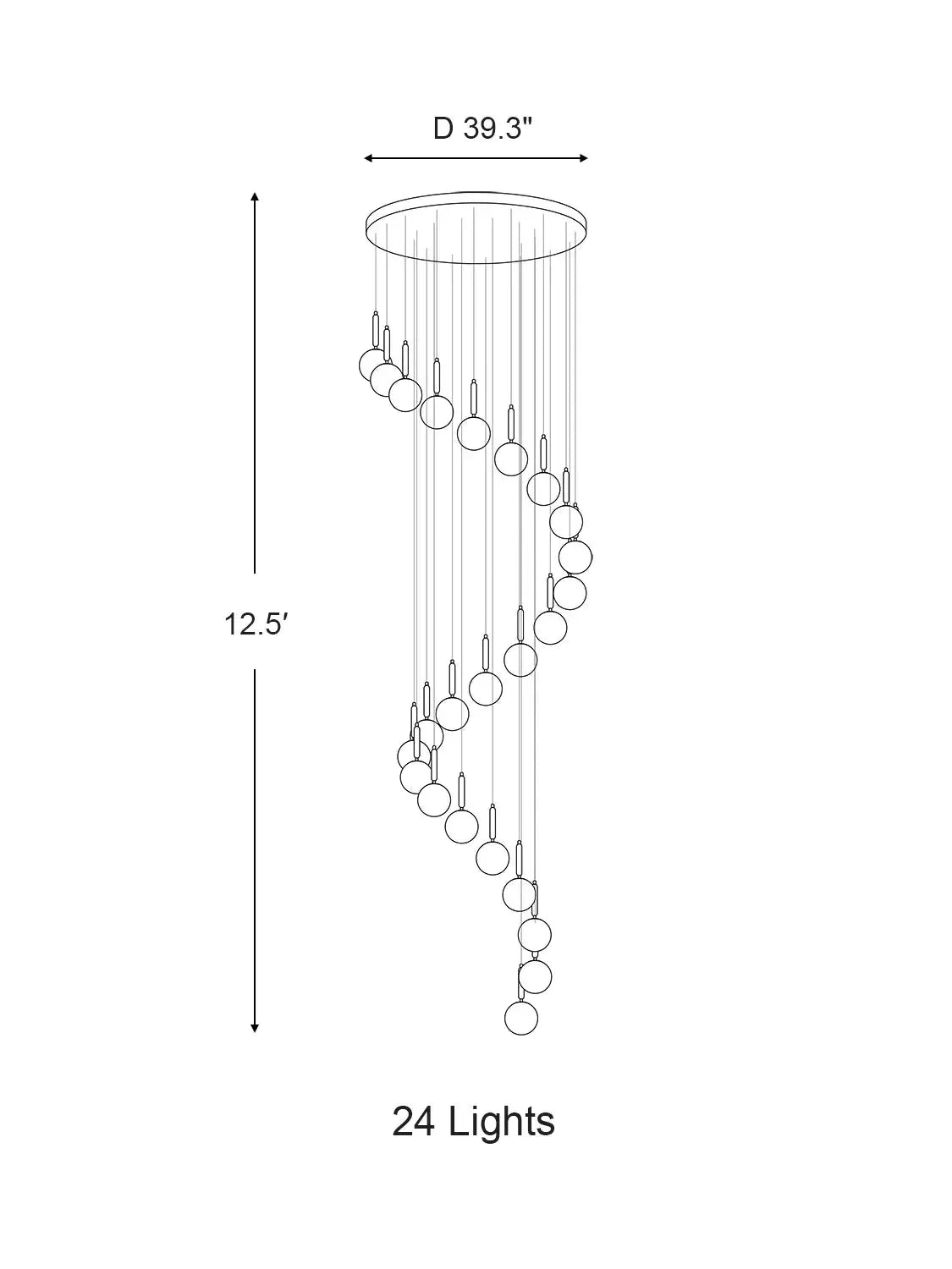 Extra Large Nordic Minimalist Long Pendant Light for Spiral Staircase/High-ceiling Room - Richardrider