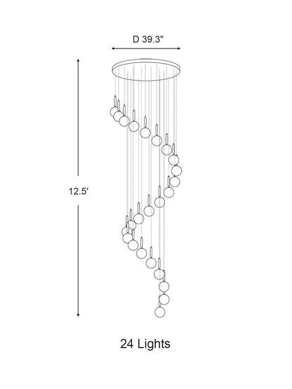 Extra Large Nordic Minimalist Long Pendant Light for Spiral Staircase/High-ceiling Room - Richardrider