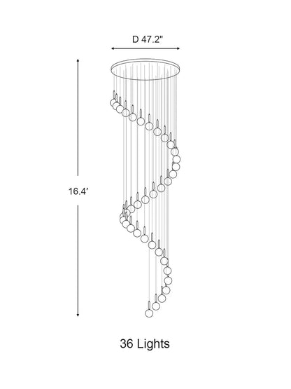 Extra Large Nordic Minimalist Long Pendant Light for Spiral Staircase/High-ceiling Room - Richardrider