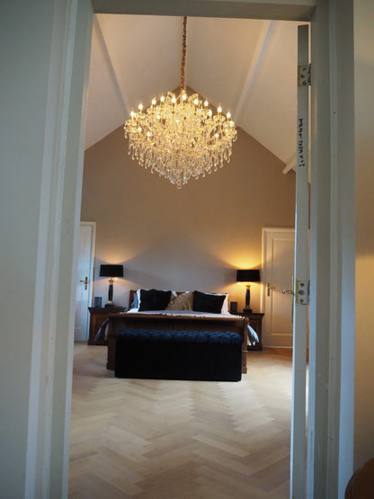 Luxury 25-Light Candle Crystal Chandelier in Gold/Chrome Finish