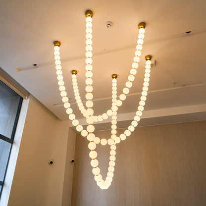Pearl Glass Necklace Balls Chandelier