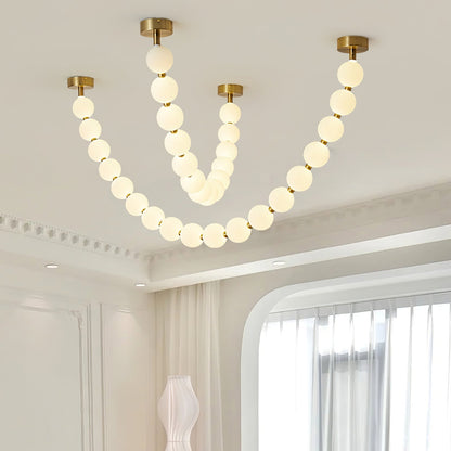 Pearl Glass Necklace Balls Chandelier