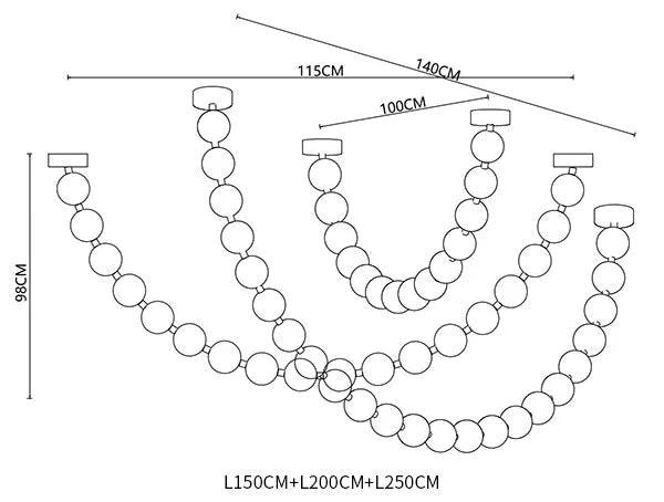 Modern Creative Pearl Necklace Chandelier for Living Room/Staircase/Foyer/Entryway - Richardrider