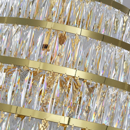 Honeycomb Shaped Ceiling Chandelier Extra Large Crystal Light Fixture For Foyer Staircase/ Entryway In Gold Finish - Richardrider