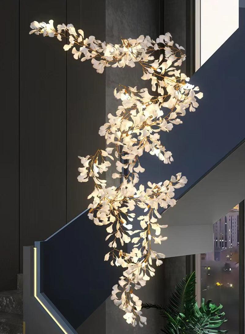 Modern Porcelain Ginkgo Branch Chandelier - Richardrider