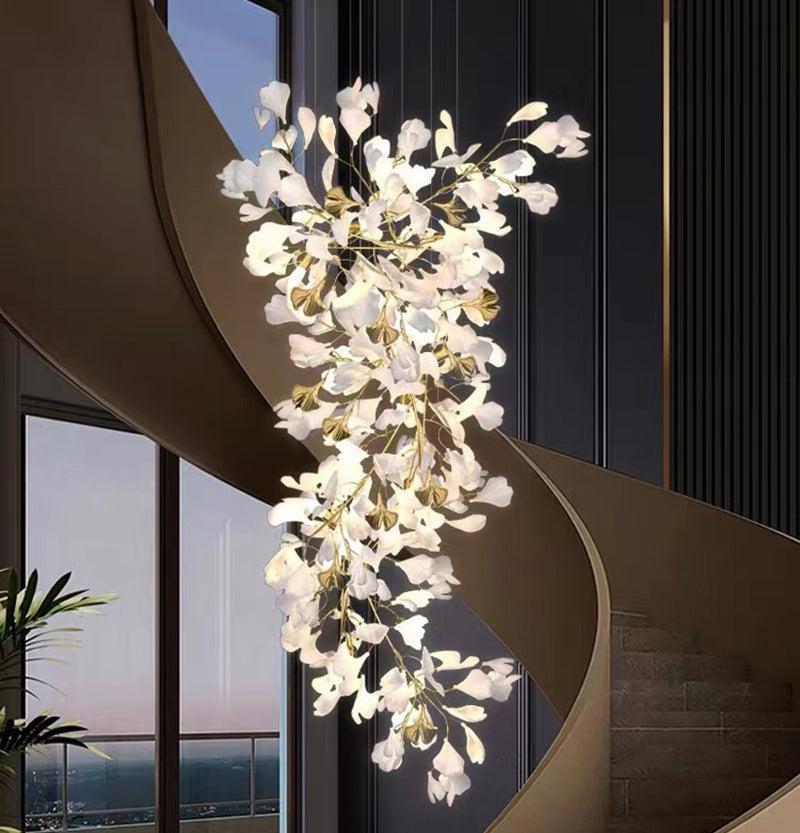 Modern Porcelain Ginkgo Branch Chandelier - Richardrider