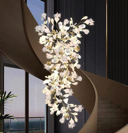 Modern Porcelain Ginkgo Branch Chandelier - Richardrider