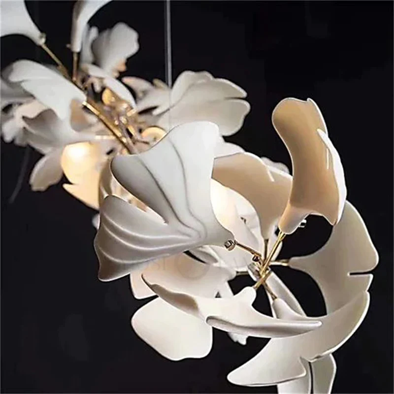 Modern Porcelain Ginkgo Branch Chandelier - Richardrider
