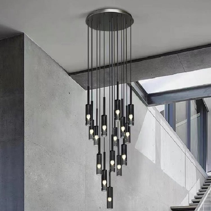 Kacey Postmodern Round Glass Chandelier For Staircase - Richardrider
