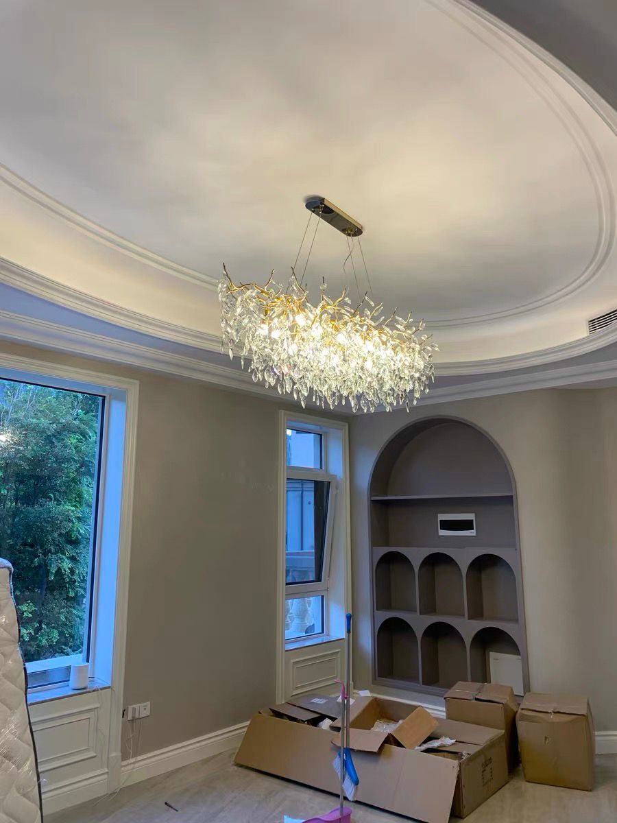 French Branch Elegant Crystal Leaves Chandelier - Richardrider