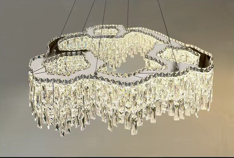Modern Luxury Irregular Round/Oval Crystal Chandelier Set For Bedroom/Living Room/Dining Room
