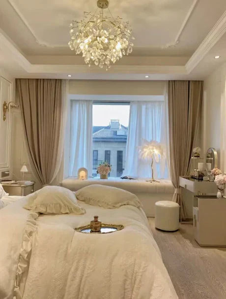 New Flower Romantic Light Luxury Crystal Chandelier for Bedroom / Living / Dining Room