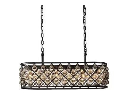 Post-modern Raindrop Crystal Chandelier Rectangle/Round Light Fixture for Living Room/Dining Table